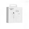 White box packaging for wired USB-C earphones with microphone.