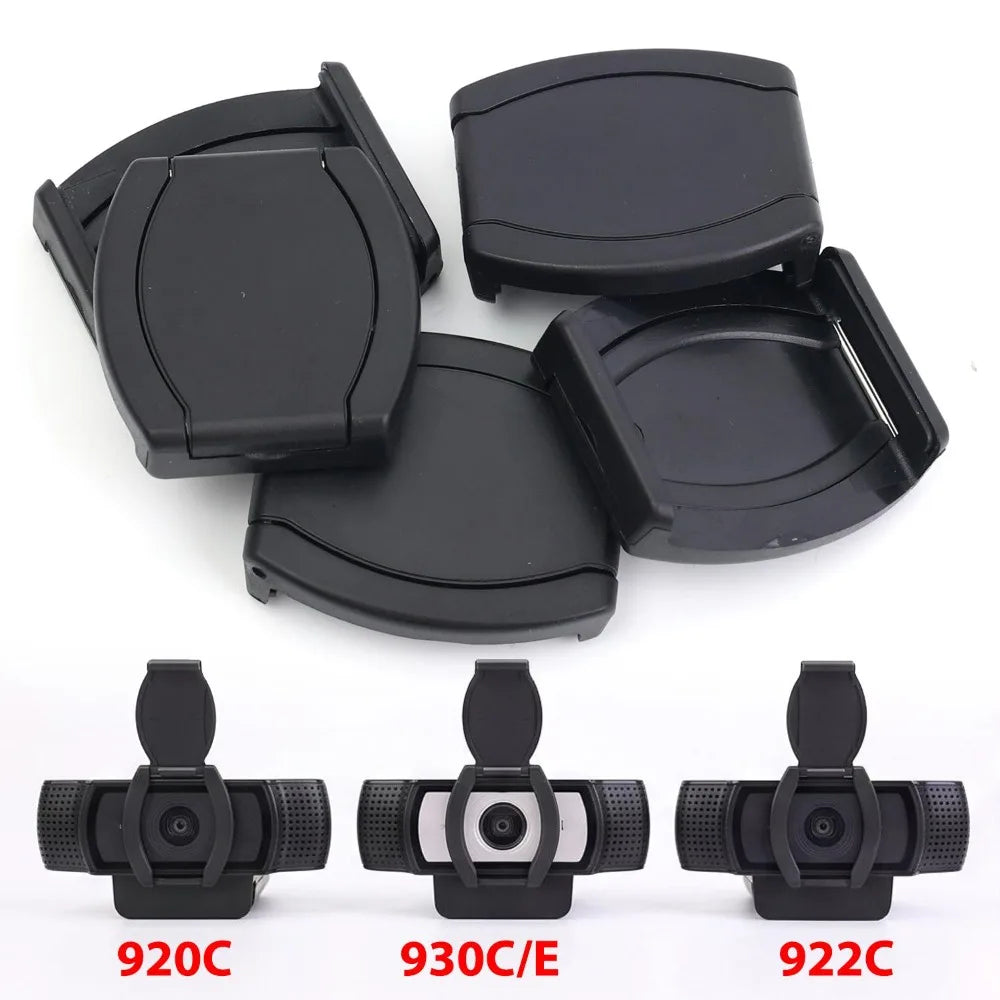 Black privacy lens covers for Logitech webcams models 920C, 930C/E, and 922C