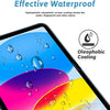 Close-up of a smartphone screen showing water beading on a colorful glass screen protector.