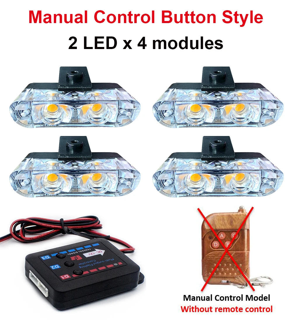 Four manual control button style LED modules and a manual control model without remote control