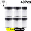A set of 40 felt eraser dry erase marker pens with a 2mm tip, measuring 11.5cm long.