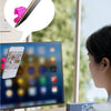 A double-sided strong suction cup phone holder is shown next to a laptop screen.