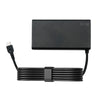 A black 100W USB-C PD laptop charger adapter with a coiled cable.