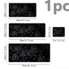 A set of three floral design mouse pads with non-slip rubber bases shown in various sizes.
