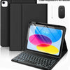 A black multi-function case for an iPad showing the tablet, a keyboard, pen, and mouse.