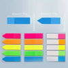 A set of fluorescent PET sticky notes with index tabs shown in various colors and angles.