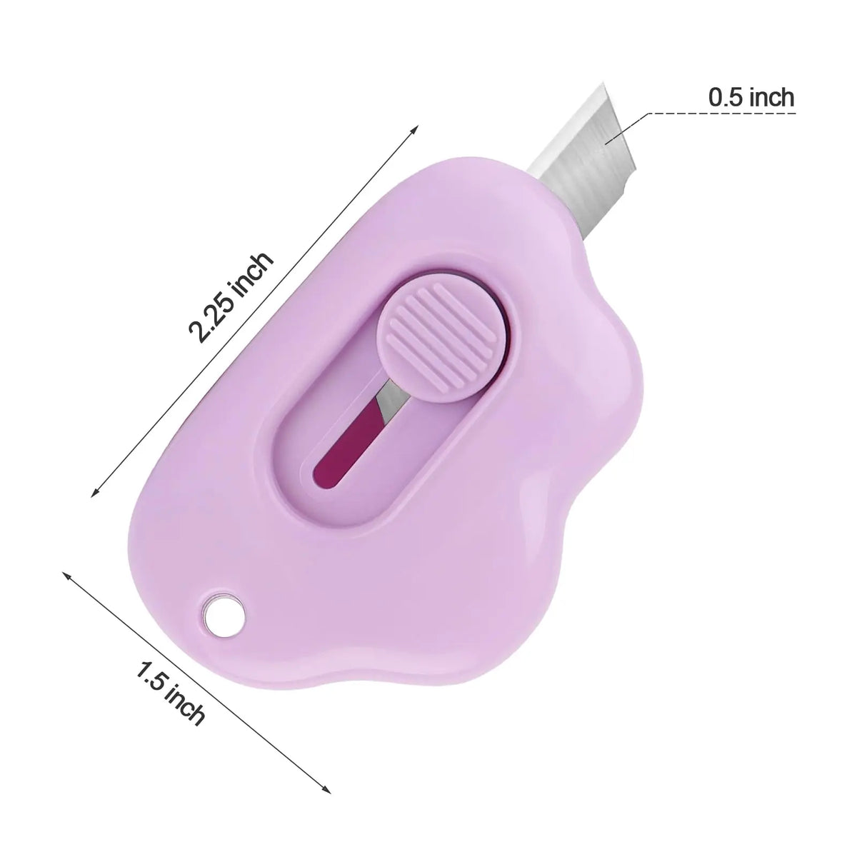 Pinkes, ausziehbar kleines Brieföffner-Werkzeug mit silberner Spitze und runder Taste.