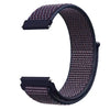A close-up view of a dark purple nylon loop watch strap for a child's watch.
