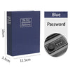 A dark blue mini secret cash storage box with a blue password lock visible next to it.