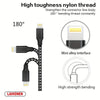A black nylon thread connector line with a mini alloy interface designed for high strength bending.