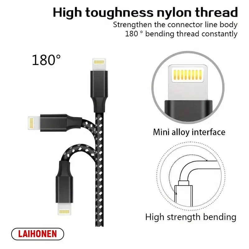 A black nylon thread connector line with a mini alloy interface designed for high strength bending.