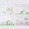 A set of four transparent document pouches featuring cute cartoon illustrations and the brand name COLABEAR
