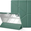 A green protective case for an iPad is shown next to the open tablet.