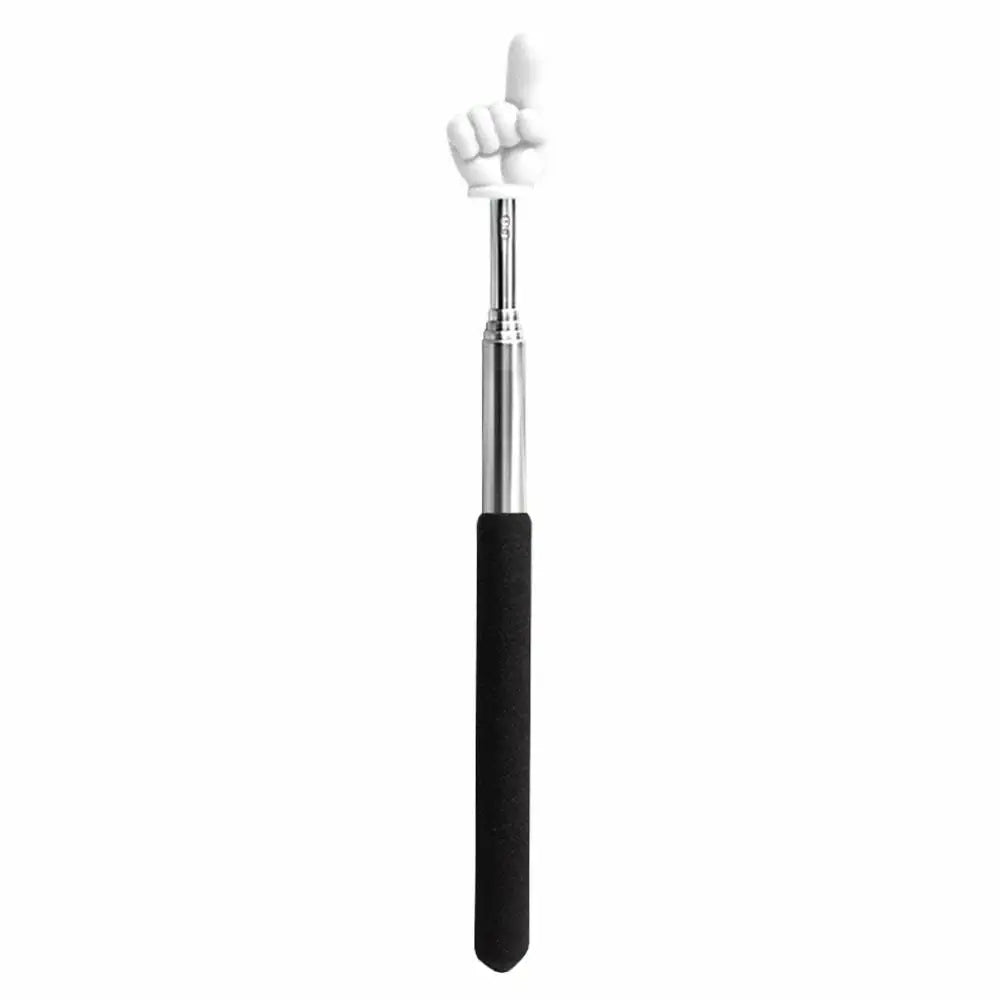 A white adjustable telescopic reading stick with a thumb up gesture.