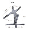 A silver 360° adjustable laptop and tablet stand with multiple angles for viewing.