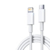 A white USB-C fast charger and cable with a square connector is shown coiled.