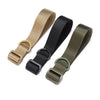 Three adjustable tactical sling adapters in gold, black, and olive green.
