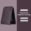 Portefeuille et étui en cuir magnétique violet foncé pour iPhone