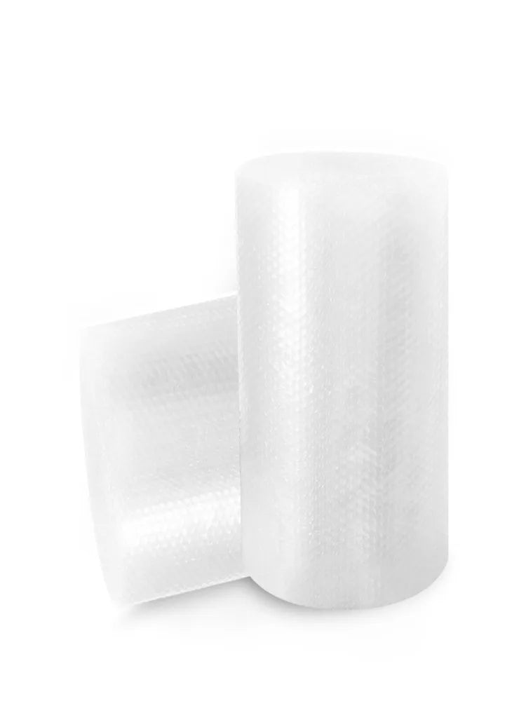 A white roll of thickened bubble wrap used for shockproof cushioning packaging.