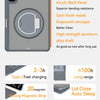 A gray silicone keyboard case with a rotating design and features like a satin finish and magnetic strip.