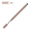 Lápiz stylus universal 2 en 1 de oro rosa para tabletas y teléfonos.