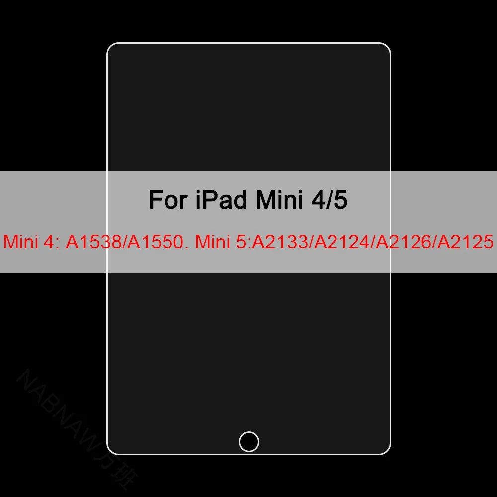 A black screen protector for iPad Mini 4/5 devices.