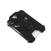 Black retractable badge clip designed for holding ID cards and credit cards