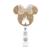 Goldglitzer-Micky-Maus-förmiger Badges-Roll mit Haus-Silhouette-Anhänger