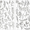 Black and white line drawings of various floral patterns for water-soluble stick and stitch embroidery paper
