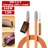 Orange USB C to C charging cable and stand for fast charging devices