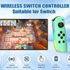 Wireless Switch controller suitable for Switch showing a green controller and various features.