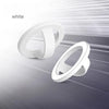 A white magnetic silicone phone grip with a foldable stand shown in various angles.