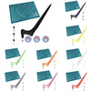 A set of steel art cutting tools featuring various shapes and angles for rotating and cutting tasks.