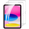 A dual glass screen protector for an iPad, showing a vibrant pink and purple design.