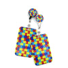 Buntes Puzzle-Teil-Muster-Lanyard Schlüsselring für ID-Karten und Telefone.