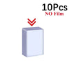 A stack of 10 clear protective card sleeves with anti-scratch film, packaged for protection.