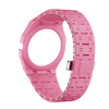 A pink ceramic watch case and strap set for a Swatch X AP Royal POP watch.