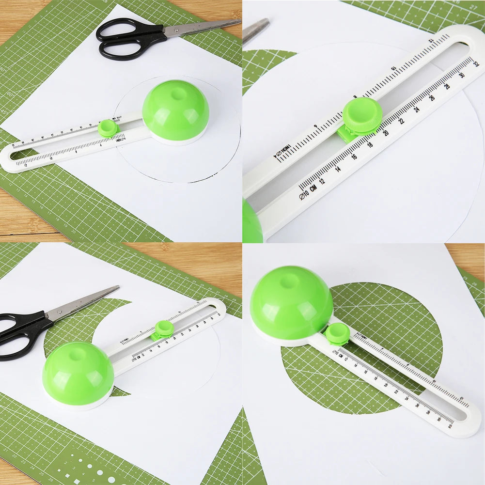 Set präziser kreisförmiger Bastelmesser und Lineale zum Messen und Schneiden von Handwerken.