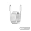 White magnetic suction USB-C to USB-C charging cable coiled and shown with connectors.