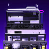 A stack of five layer filling hundred element magnetic axis HIFI mechanical keyboard components.