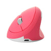 A pink ergonomic vertical wireless gaming mouse shown from the top view.