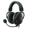 Black HyperX Cloud II wired gaming headset with over-ear headphones and a detachable microphone