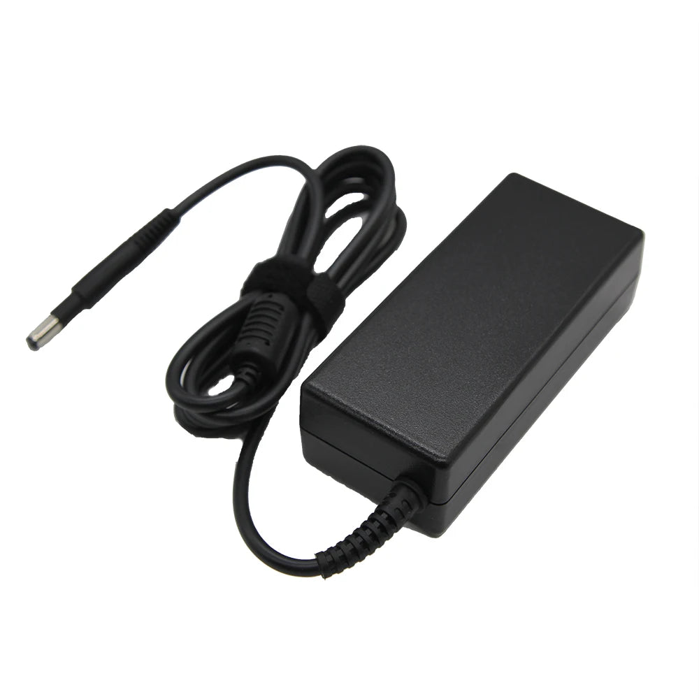 Black high-performance laptop power adapter with a cord and connector.