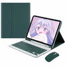 Gräber magnetisches Leder-Keyboardcase für ein Apple iPad, gezeigt mit Laptop und Maus.