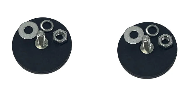 Black magnetic base mount bracket featuring various metal fasteners and rings.