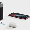 A power bank and various Apple and Samsung devices are shown with charging times for different gadgets.