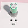 A self-inking rubber stamp featuring a funny meme face design in light green and silver.