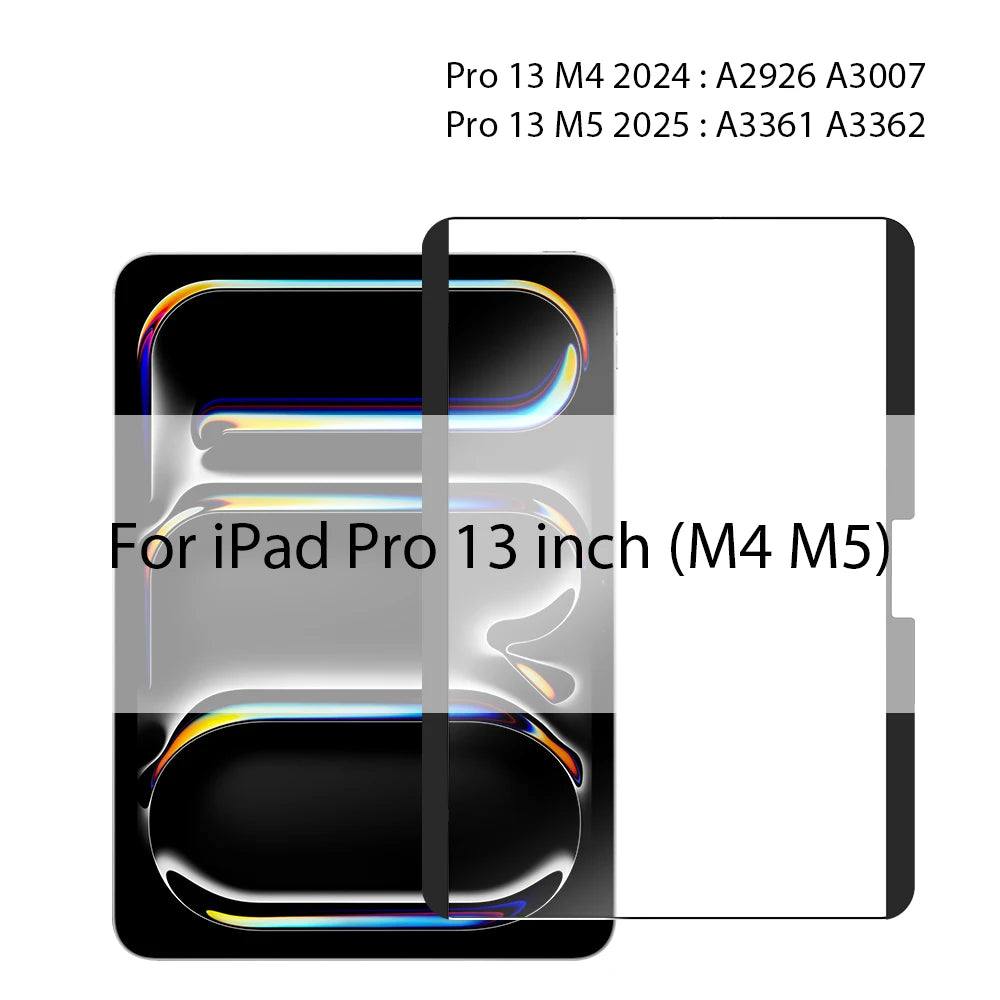 Película magnética para iPad Pro de 13 pulgadas (M4/M5) mostrando la superficie del dispositivo.