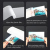 Demonstration of opening, inserting a photo, and sealing clear thermal laminating pouches for memory preservation.