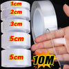 Rolls of clear double-sided gap tape in various thicknesses, ranging from 1cm to 5cm, shown being held by a hand.